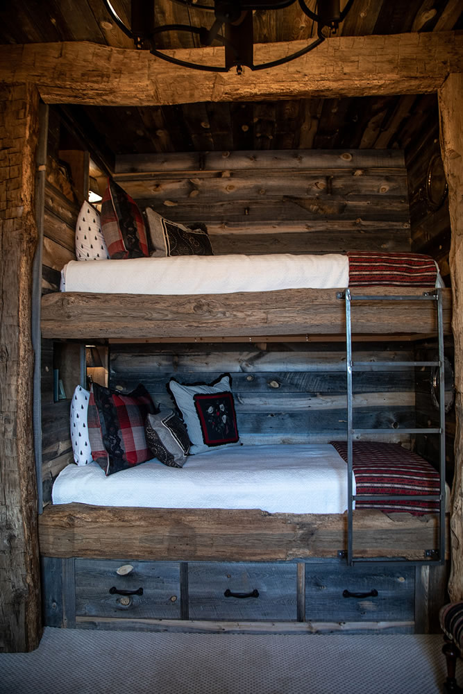 Custom builtin wooden bunk beds