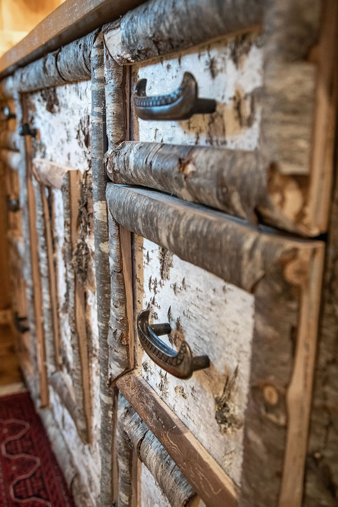 Custom rustic cabinetry details