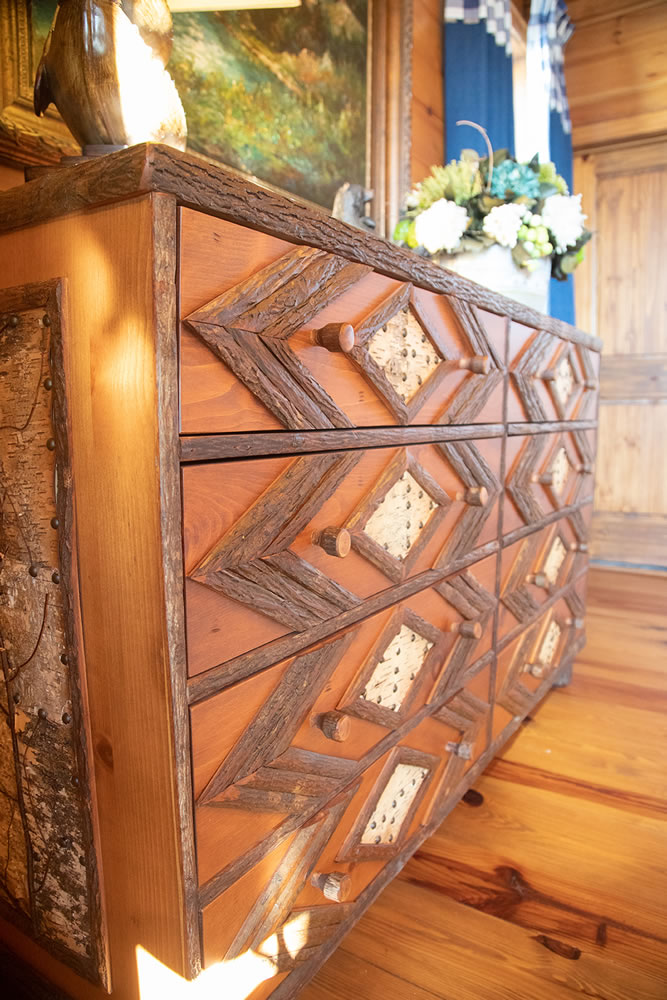 Custom rustic cabinetry details